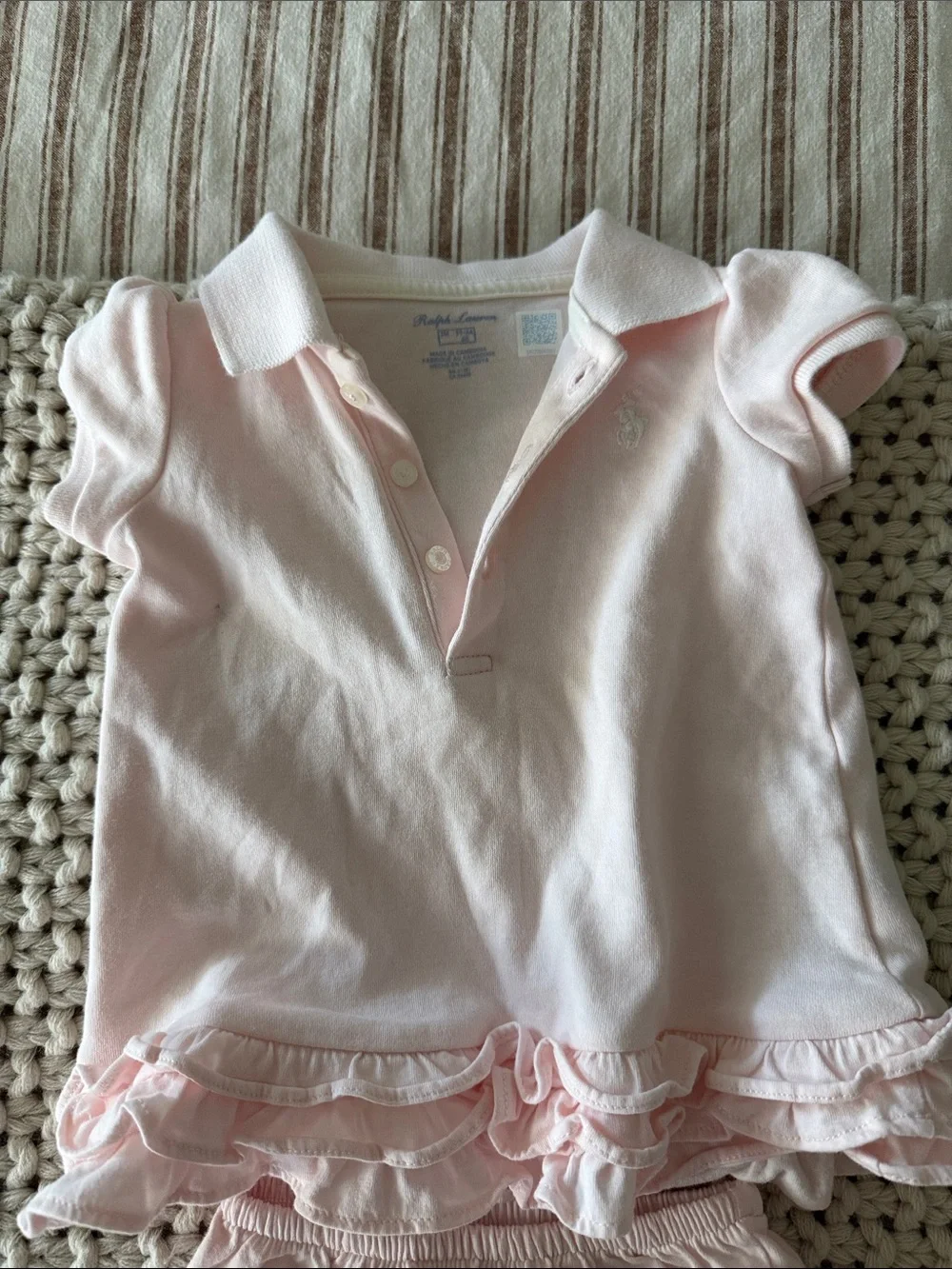 Ralph Lauren baby bloomers & dress baby pink 3m